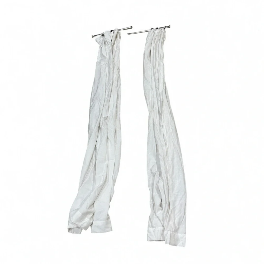 2pk Light Filtering Farrah Curtain Panel UV Protection-Adjustable Rods and Clips